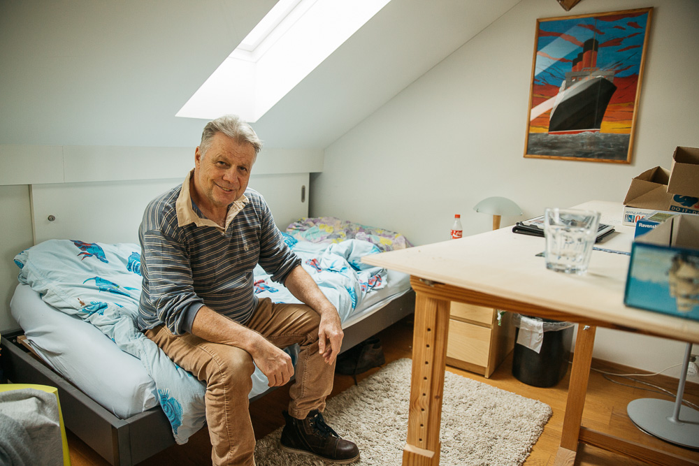 Im Hertihus hat Franz K. neuen Lebensmut gefasst. / Au Hertihus, Franz K. a retrouvé le goût de vivre.