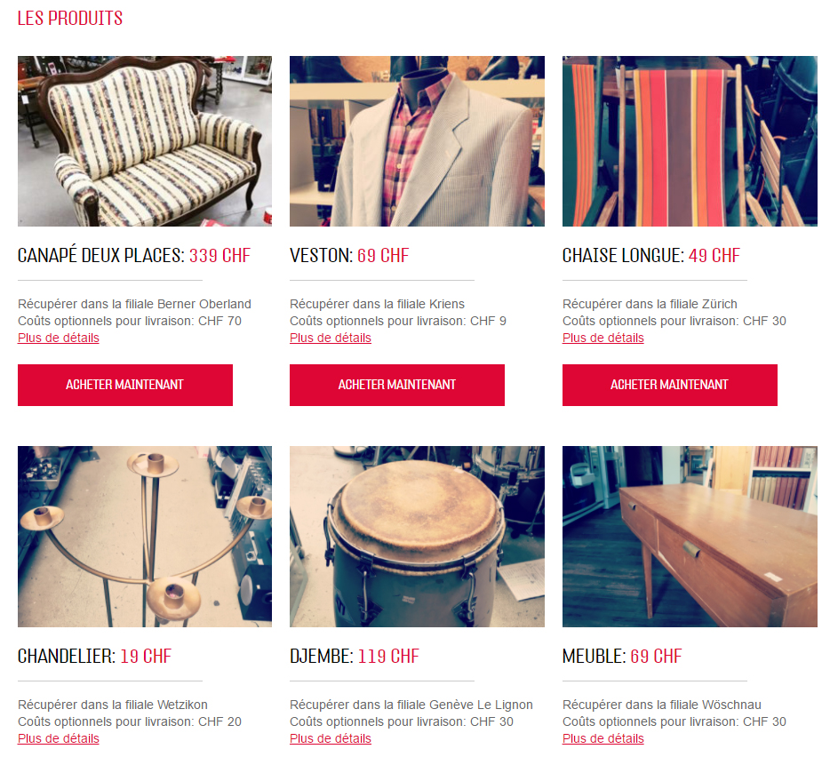 De nombreux articles sont en vente ou en location sur le nouveau webshop.